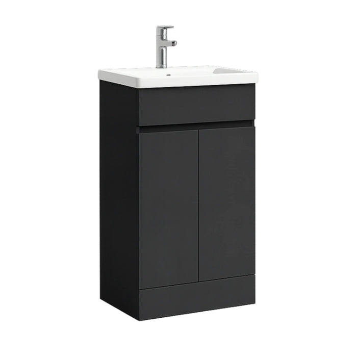 Catania 500mm Floorstanding Vanity Unit with Cabinet & Basin - Black