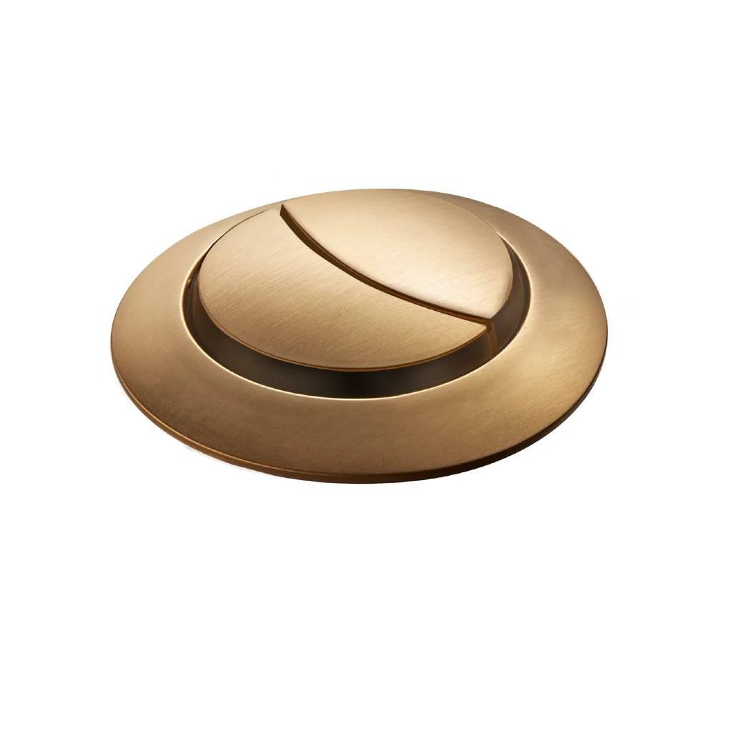 Black & Brushed Brass Toilet Push Button & Valve - Bathroom Warehouse