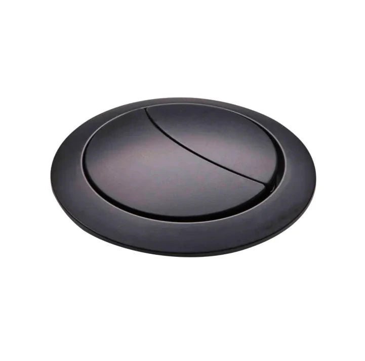 Black & Brushed Brass Toilet Push Button & Valve - Bathroom Warehouse
