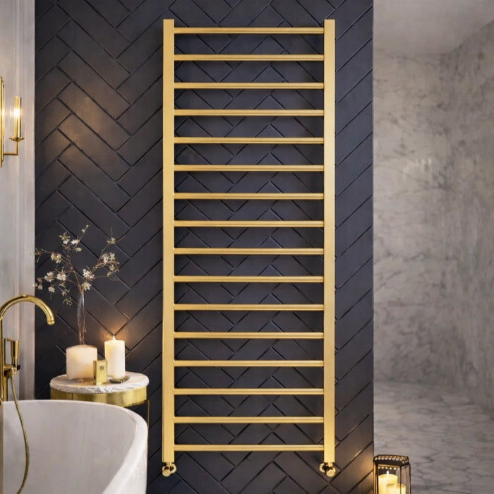 Ancona Heated Towel Rail - Brushed Brass