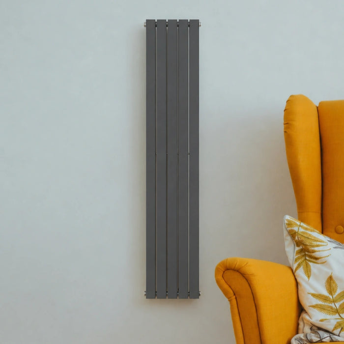 Cadiz Anthracite Vertical Radiator 1800 x376mm - Flat Panel Single