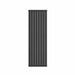 Vertical flat double panel radiator in anthracite dark gray, end details visible.