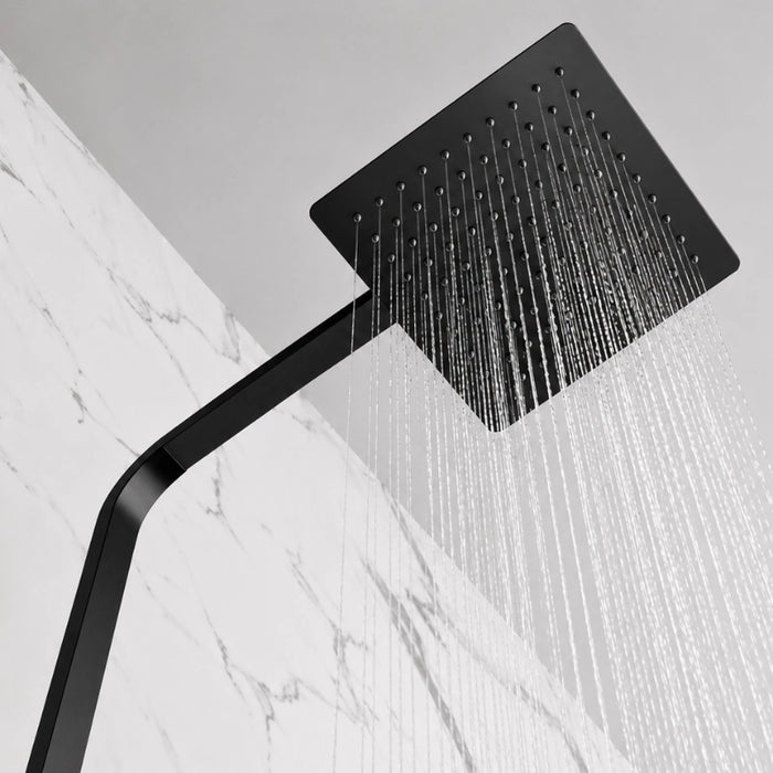 Flow Square Thermostatic T-Bar Drench Shower Set - Black
