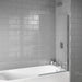 Chrome Square Bath Screen 6mm Toughened Glass - Bathroom Warehouse