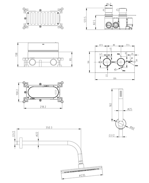 Concealed Chrome Shower Valve with Rail, Hose & Head - Bathroom Warehouse