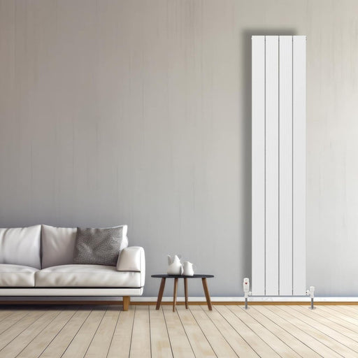 Cordoba Aluminium Vertical Radiator White Double 1800x375mm - Bathroom Warehouse