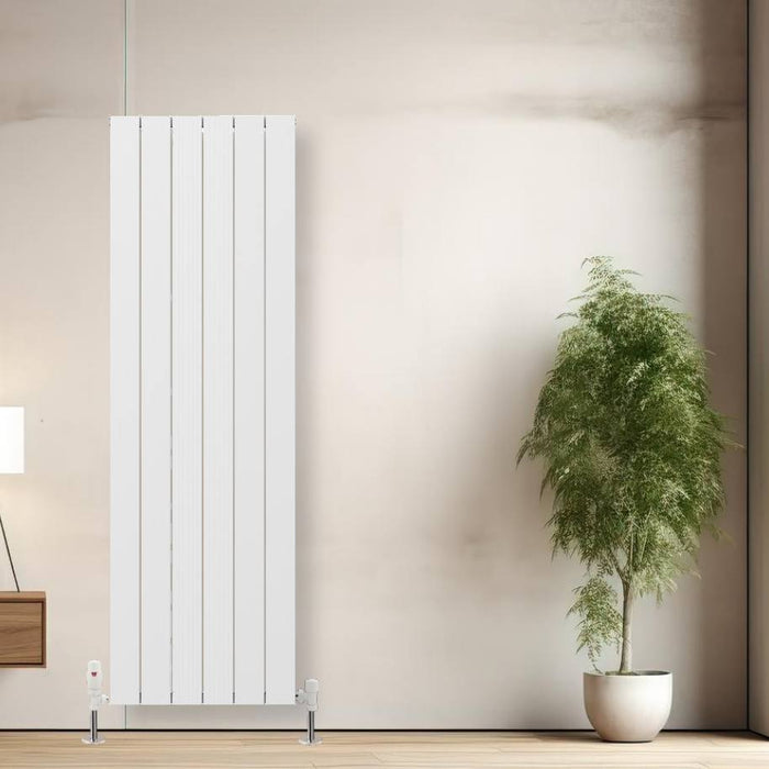 Cordoba Matt - White Aluminium Vertical Radiator 1800x565mm Double - Bathroom Warehouse