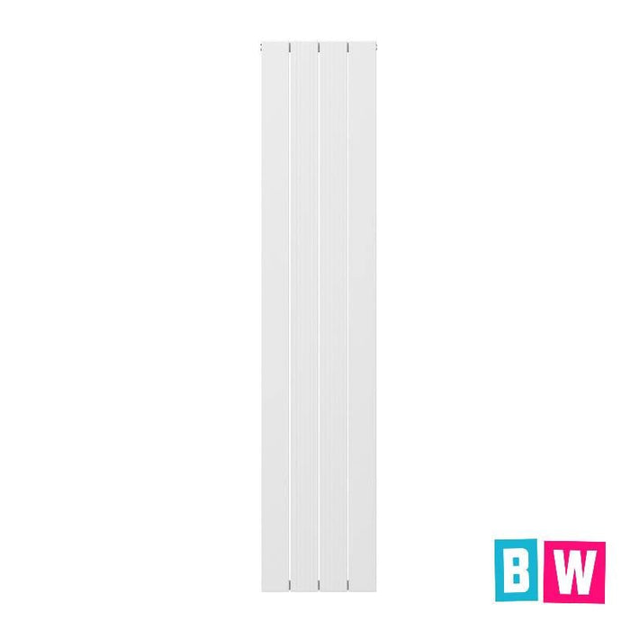 Cordoba White Aluminium Vertical Radiator 1800x375mm Single - Inc. Towel Rail - Bathroom Warehouse