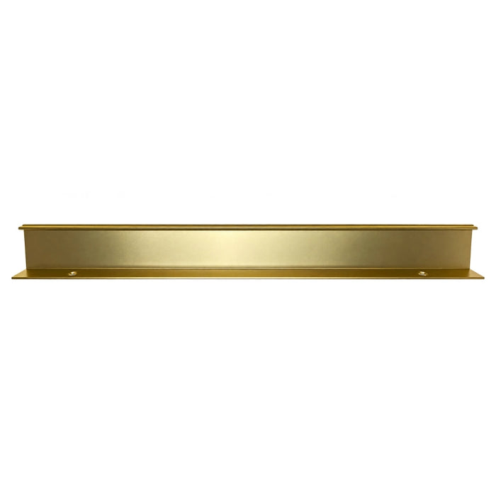 Brushed brass long bar handle with two screw holes for vanity unit