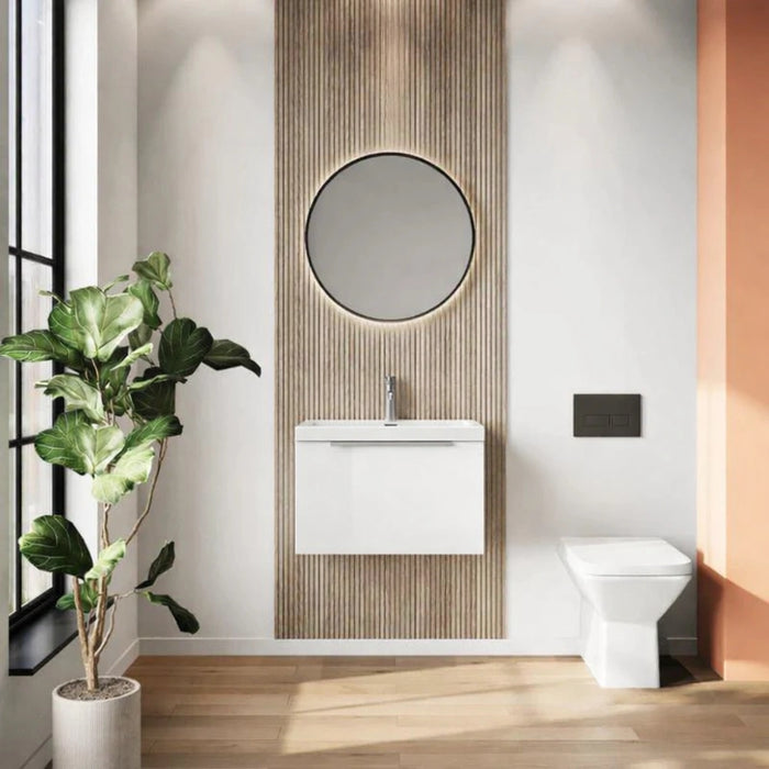 Dax 500mm Wall Hung Bathroom Cabinet with Basin - White
