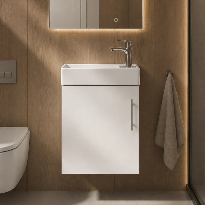 Flow 400mm Wall Hung Vanity Unit with Basin - White