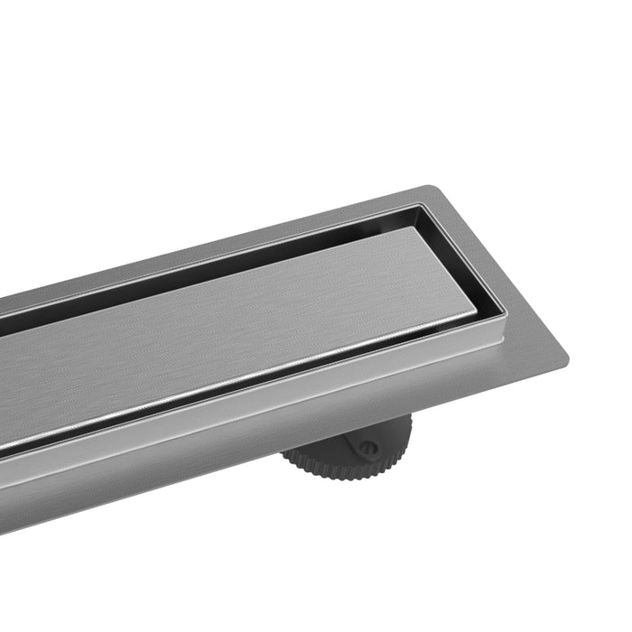 Tile Insert Linear Shower Drain 600mm - Brushed Steel