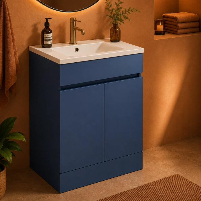 Catania 600mm Floor Standing Bathroom Vanity with Basin - Blue