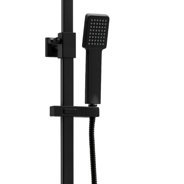 Flow Square Thermostatic T-Bar Drench Shower Set - Black