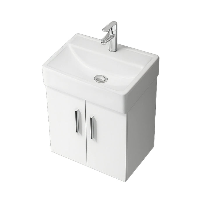 Elba 420mm Wall Hung Vanity Unit with Basin - Gloss White