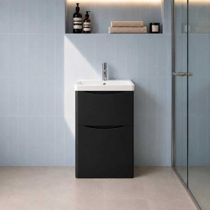 Rimini 500mm 2 Drawer Floorstanding Vanity Unit with Basin - Anthracite