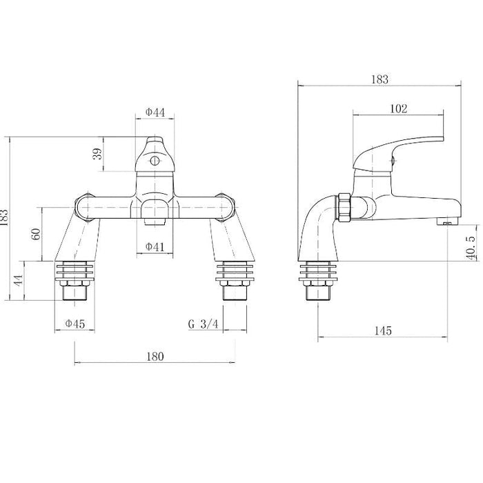 Flow Lever Bath Shower Mixer - Bathroom Warehouse