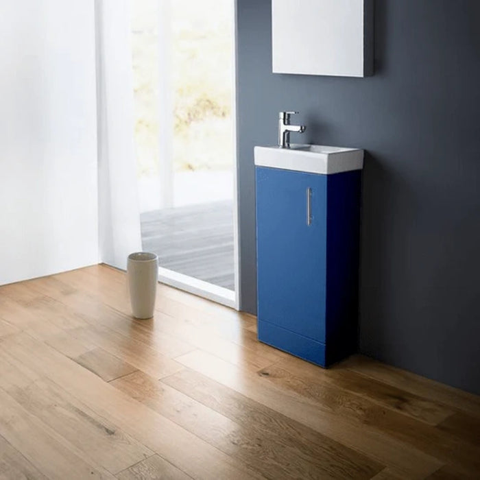 Flow 400mm Floor Standing Cloakroom Unit with Basin - Blue