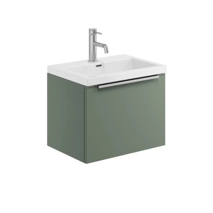 Dax 500mm Wall-Hung Bathroom Cabinet with Basin - Green