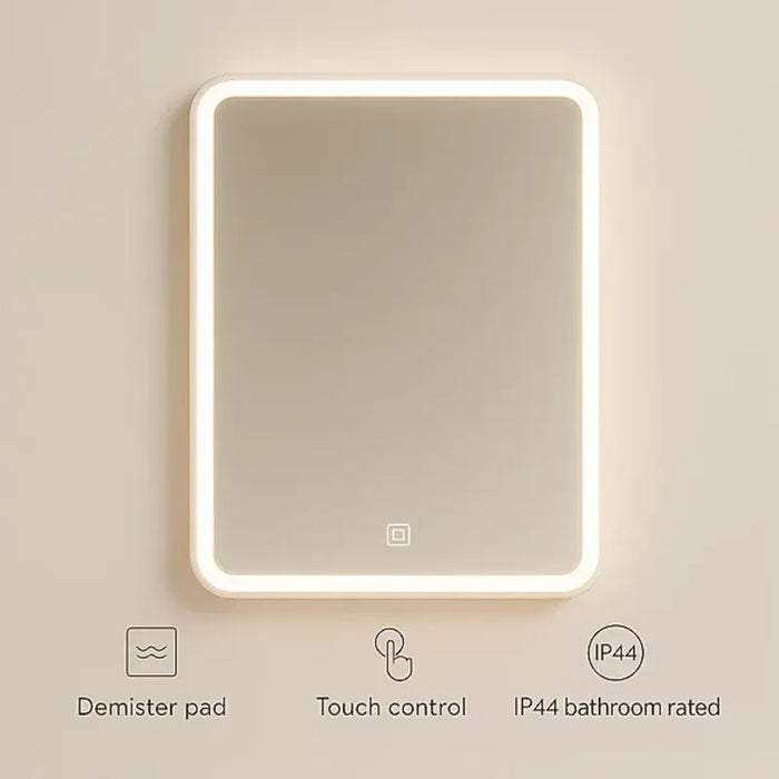 500mm Matt White Wall Hung Vanity Unit with Basin and 500 x 700mm LED Mirror