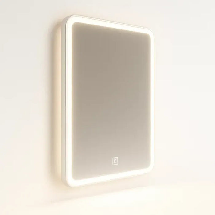 500mm Matt White Wall Hung Vanity Unit with Basin and 500 x 700mm LED Mirror