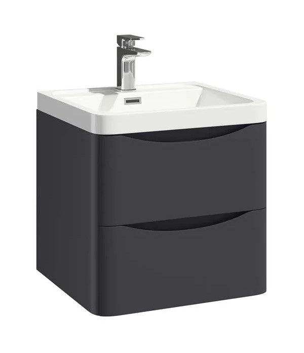 Rimini 500mm Wall Hung Unit with Drawers - Anthracite