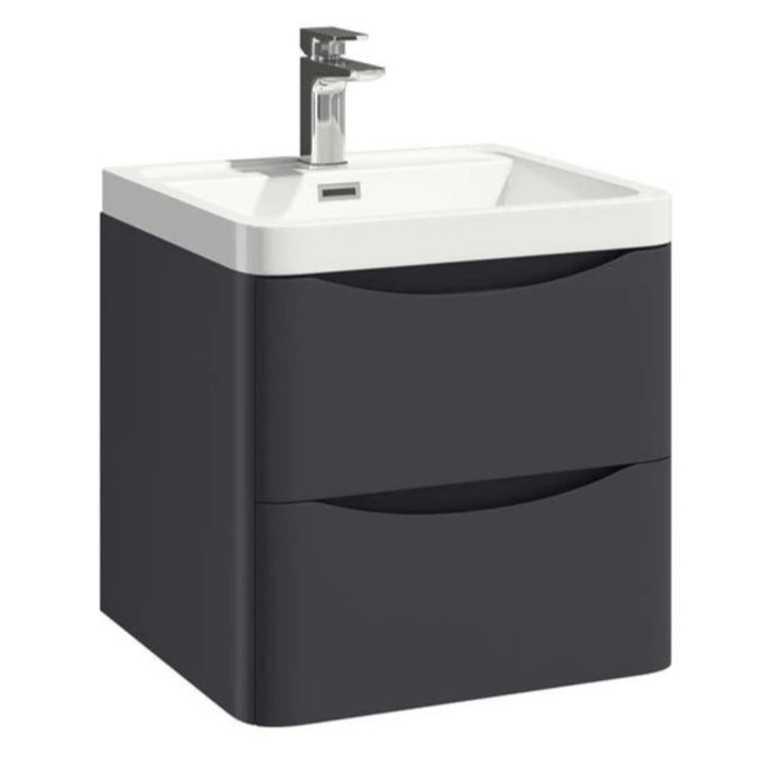 Rimini 500mm Wall Hung Vanity Unit with Basin & 2 Drawers