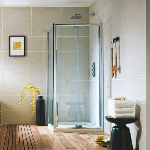 Roma Chrome 700mm Bifold Door - Bathroom Warehouse