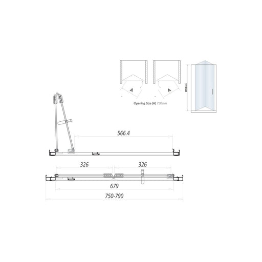 Roma Chrome 800mm Bifold Door - Bathroom Warehouse