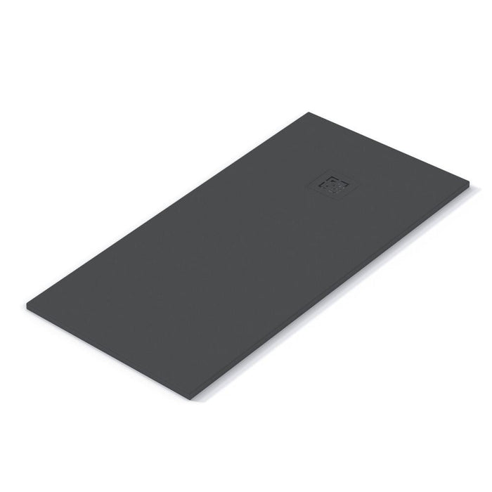 Anthracite rectangular shower tray with waste outlet, 1000x900mm
