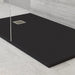 Anthracite rectangular shower tray with built-in waste drain, 1000x900mm