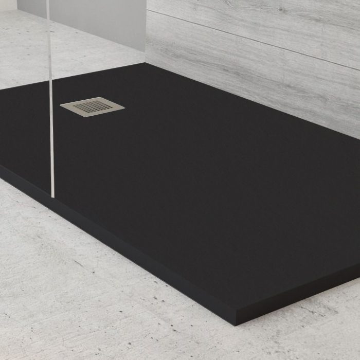 Slate Shower Tray Rectangle Anthracite 800mm Wide - Bathroom Warehouse