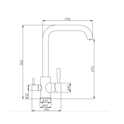 Brushed Steel Triflow tap spec