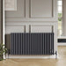 Traditional 3 Column Horizontal Radiator Anthracite - Bathroom Warehouse