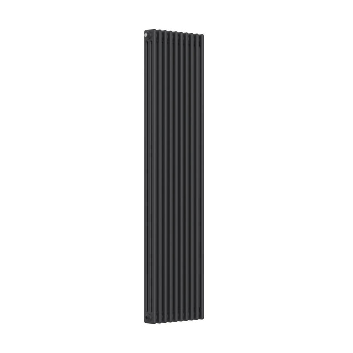 Traditional 3 Column Vertical Anthracite Radiator - Bathroom Warehouse