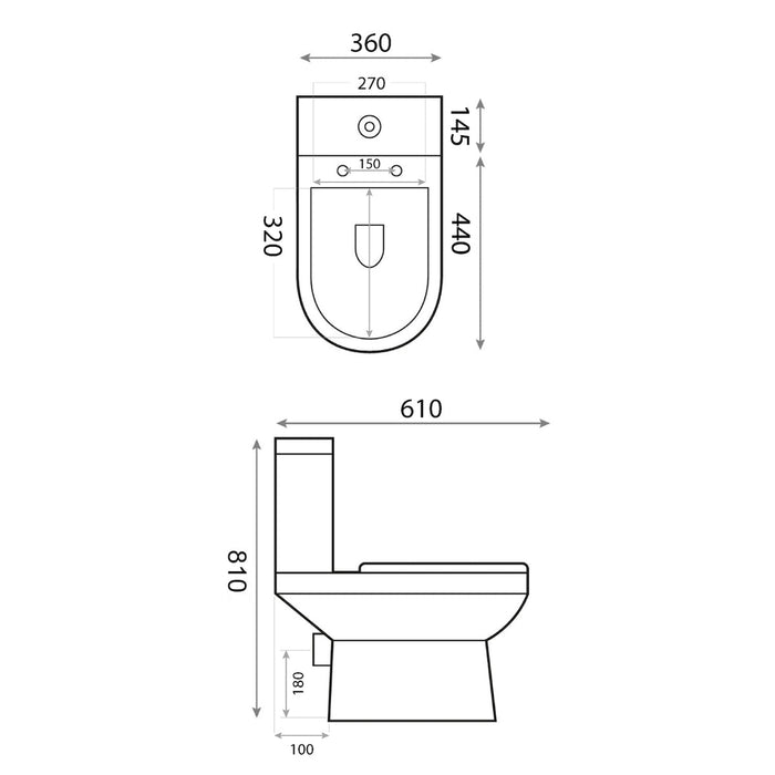 Turin Open Back Comfort Height Toilet - Bathroom Warehouse